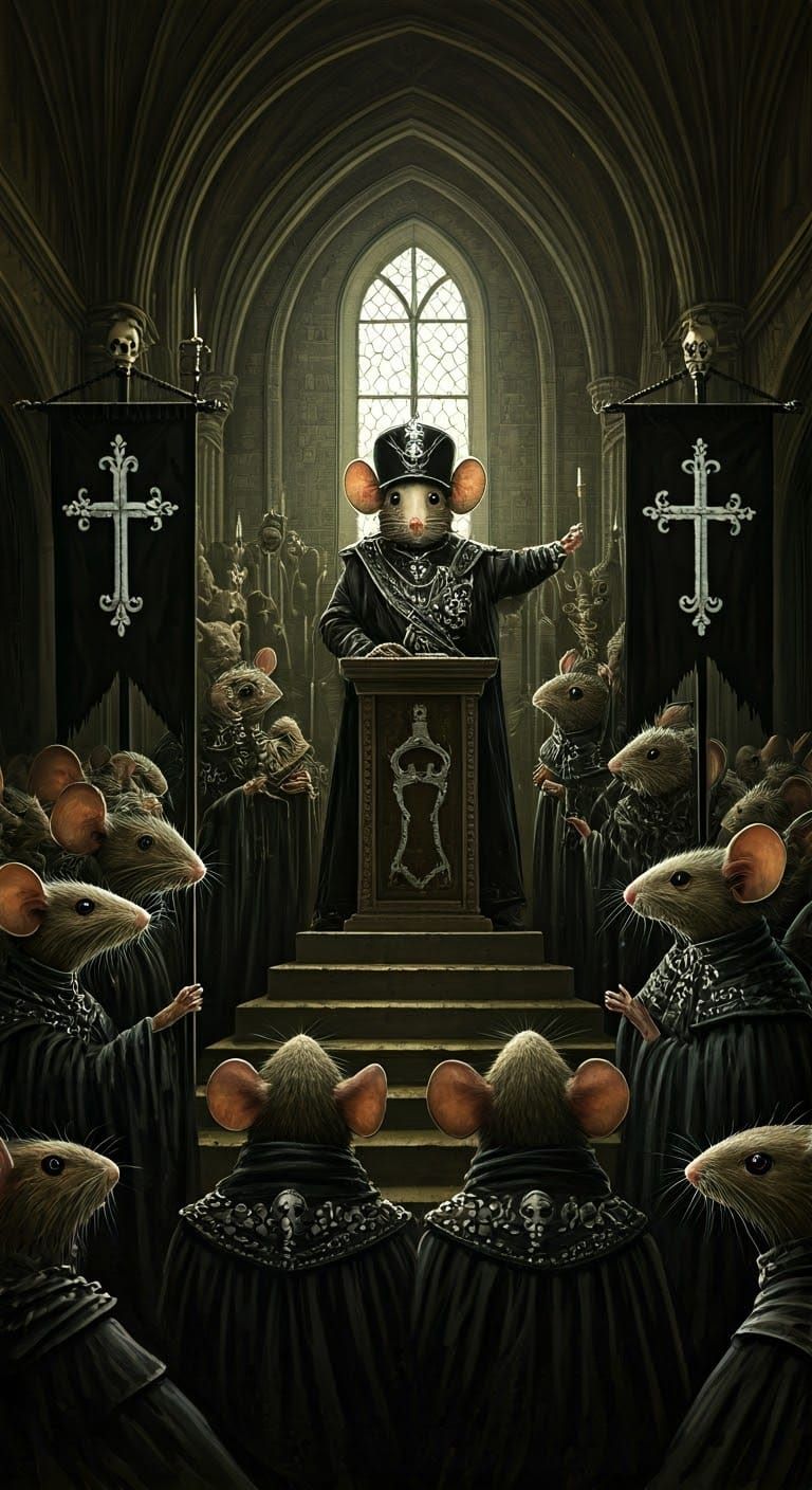Gothic Mouse Gathering in Dark Fantasy Style