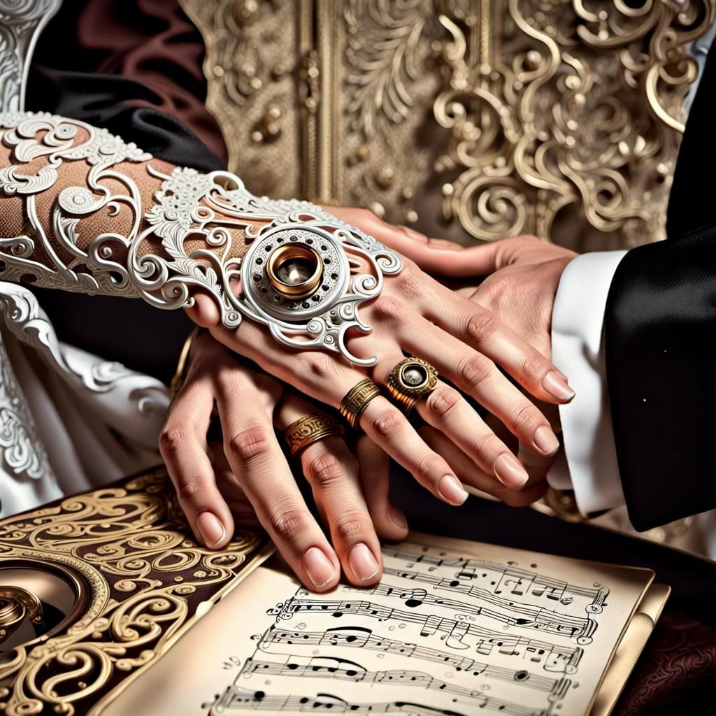 Steampunk Wedding Ring Ceremony in Filigree Style