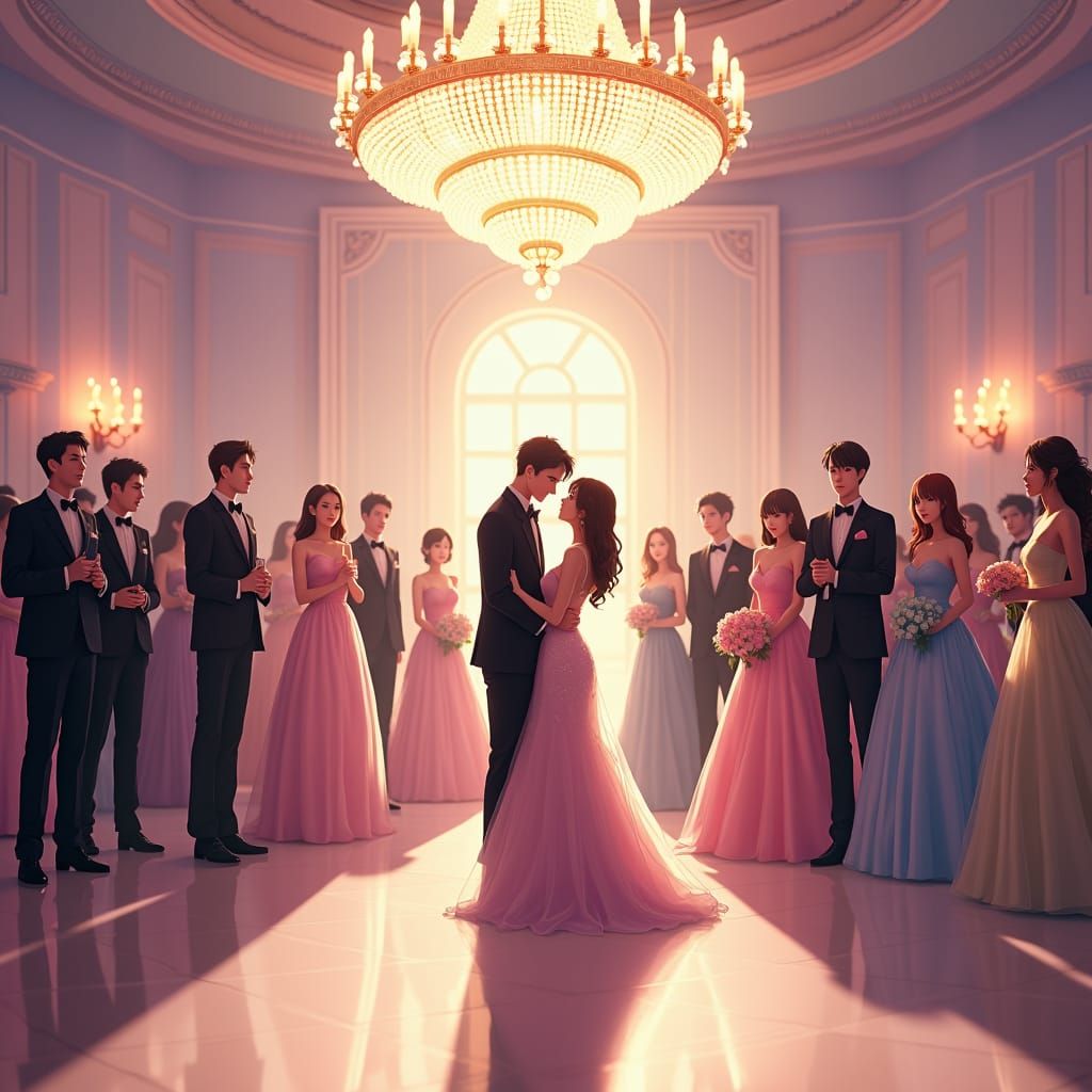 Romantic High School Prom Dance in Pastel Colors