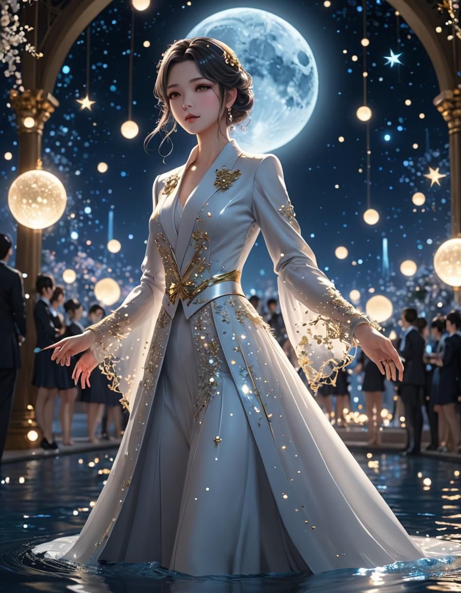 Water Ballroom Suit in 3D Anime Art Style