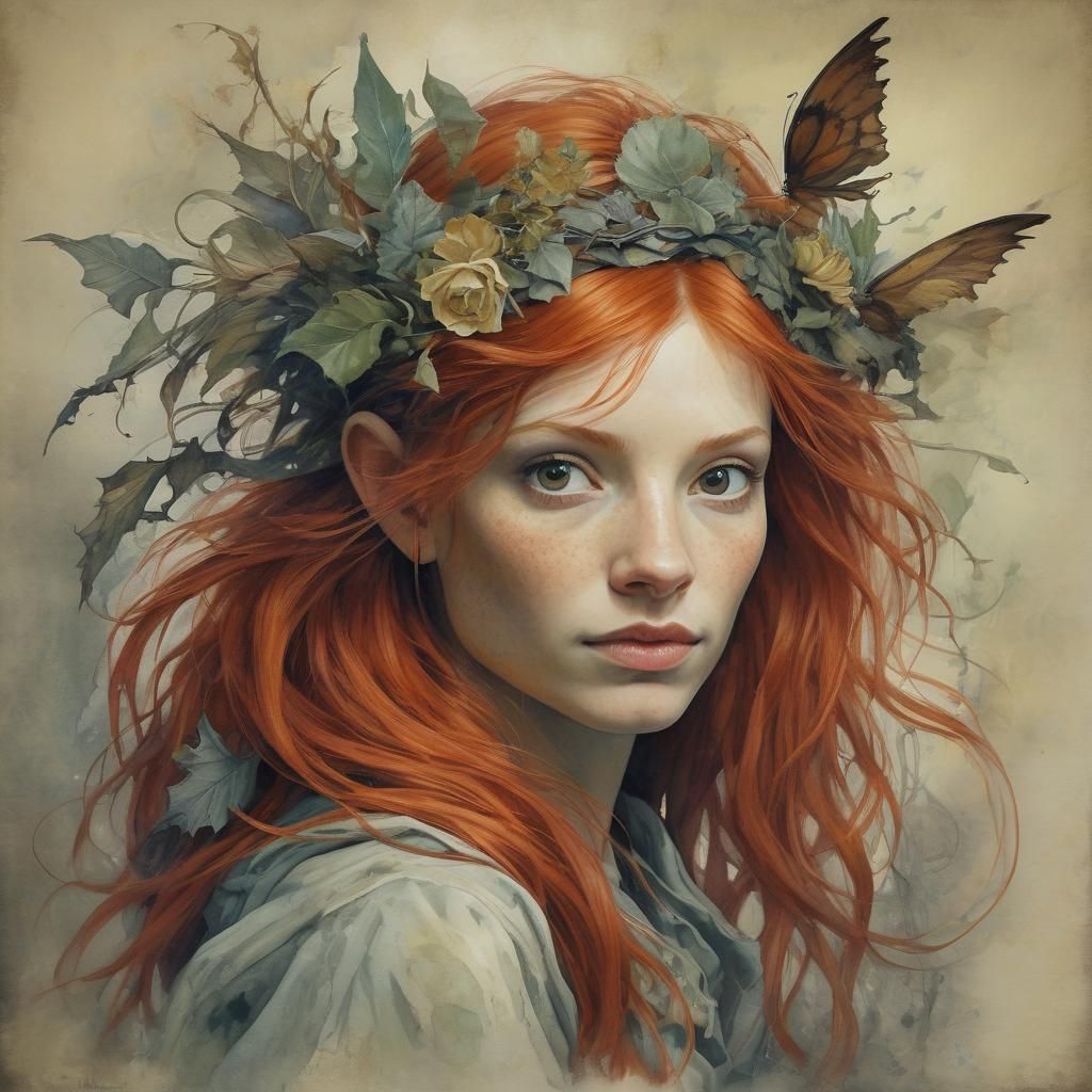 Fantasy Woman Portrait in Fairy Art Style