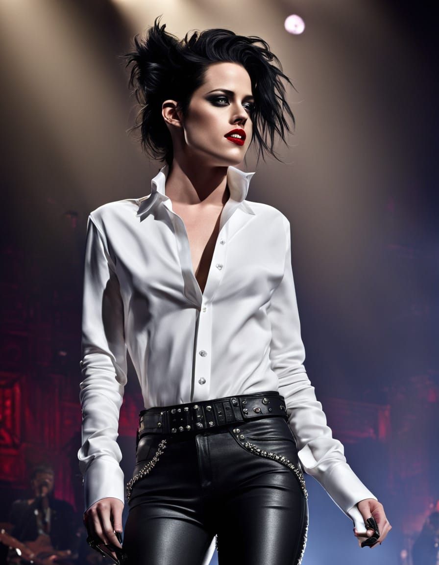 Glamorous Rockstar Pop Singer on Stage