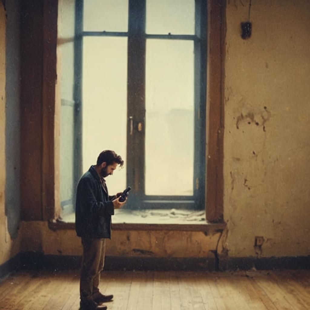 Retro Phone Surprise in Cinematic Lighting