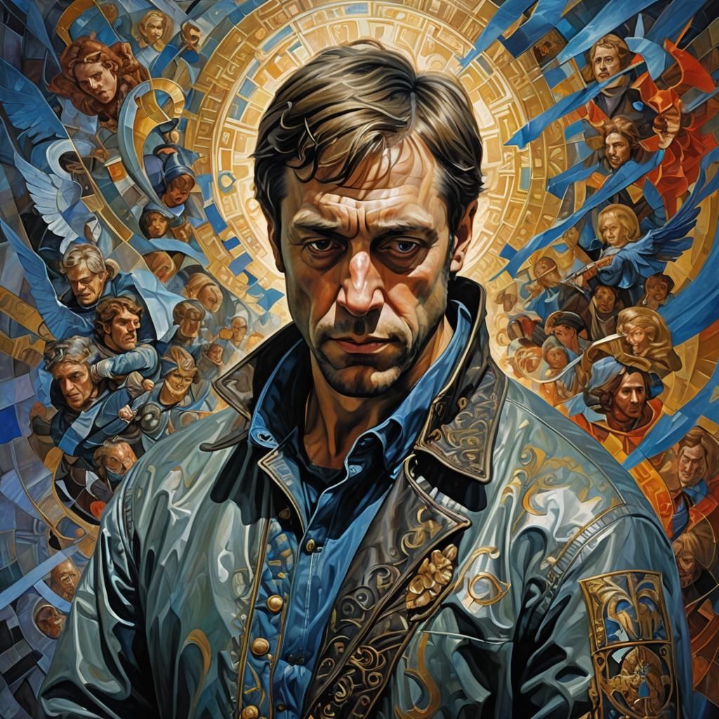 Vysotsky Portrait in Fantasy Art Style