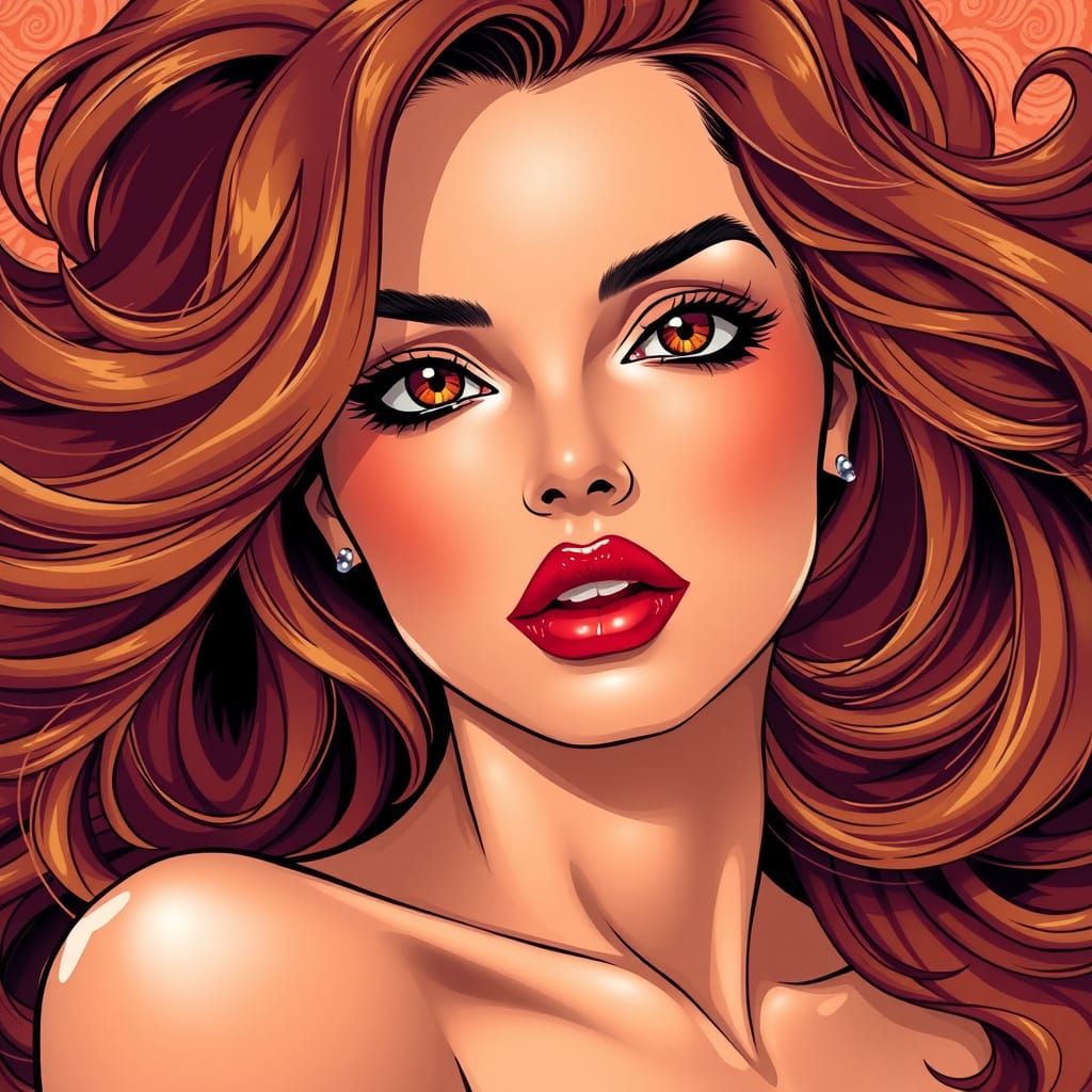 Anime-Inspired Pin-Up Goddess in Vibrant Colors