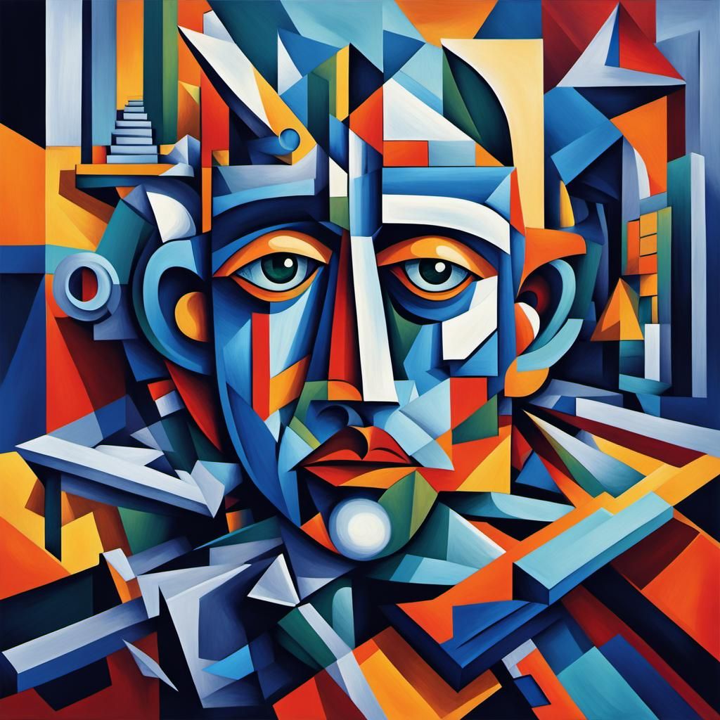 Geometric Fauvism in Cubist Art Deco Style