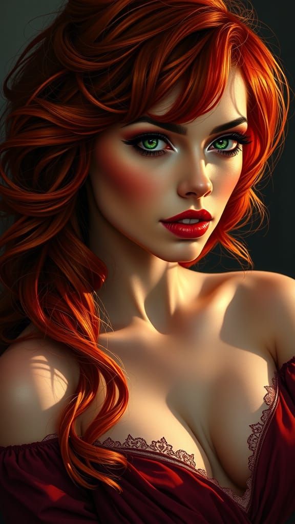 Elegant Woman in Rich Chiaroscuro Lighting