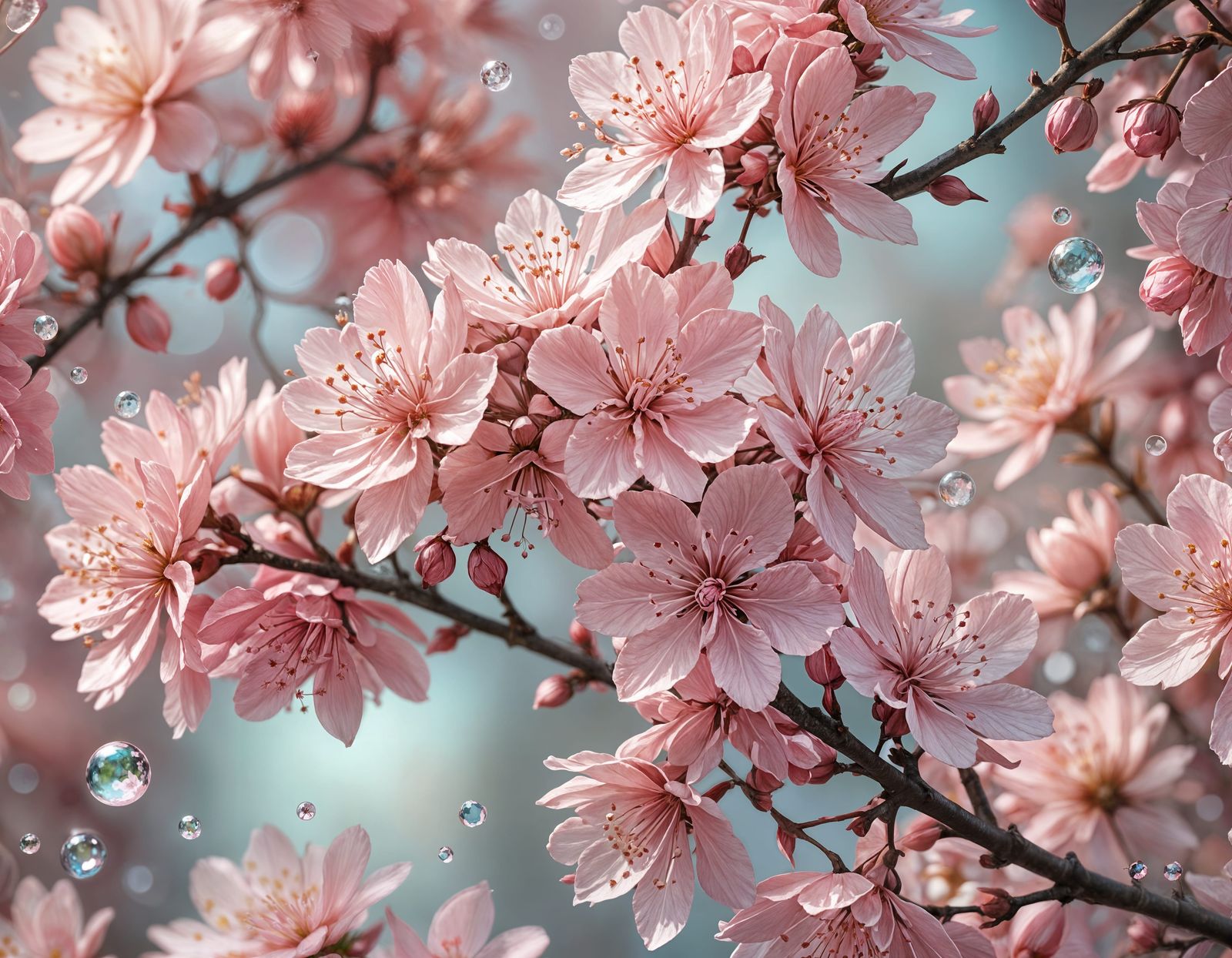 Fractal Pink Blossoms Fill the Screen