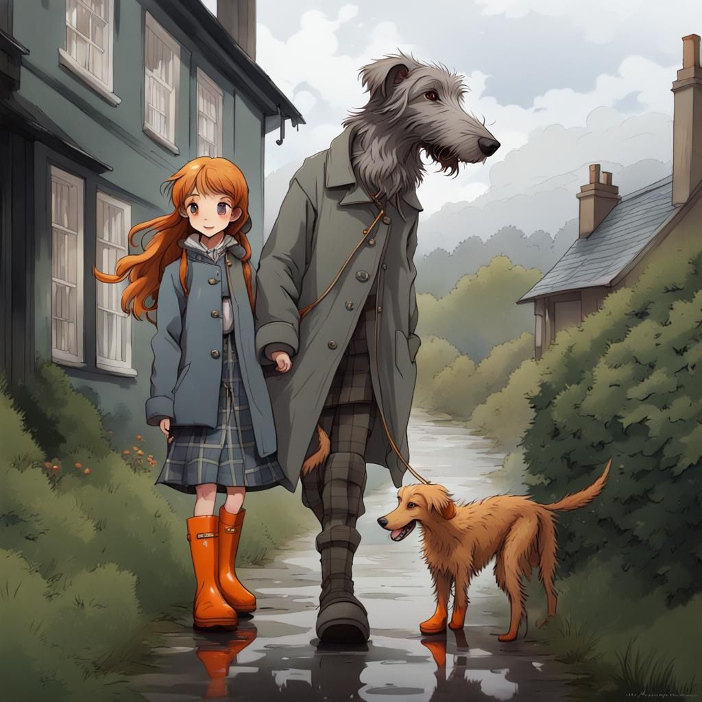 scottish deerhound grey dog