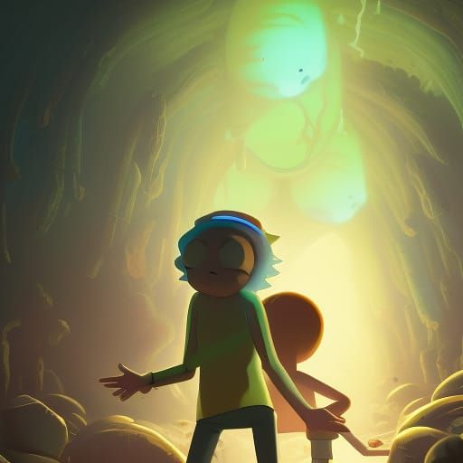 Rick and Morty Dark Fantasy Concept Art