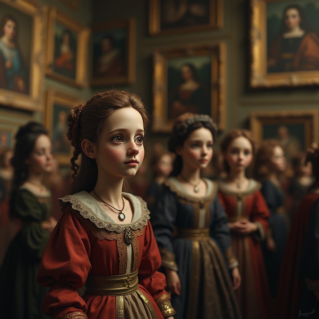Hyperrealistic Renaissance Portraits in Claymation Style