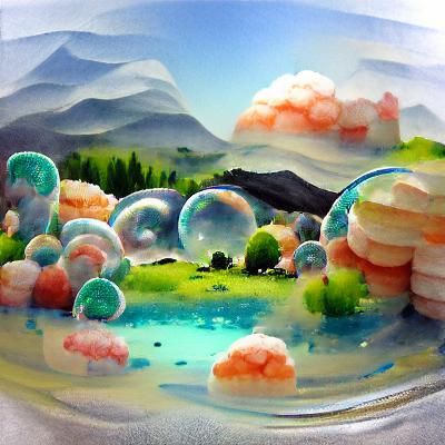 Surreal Bubble Landscape