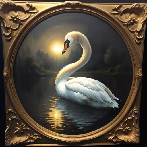 Swan in Water as Dutch Golden Age Painting