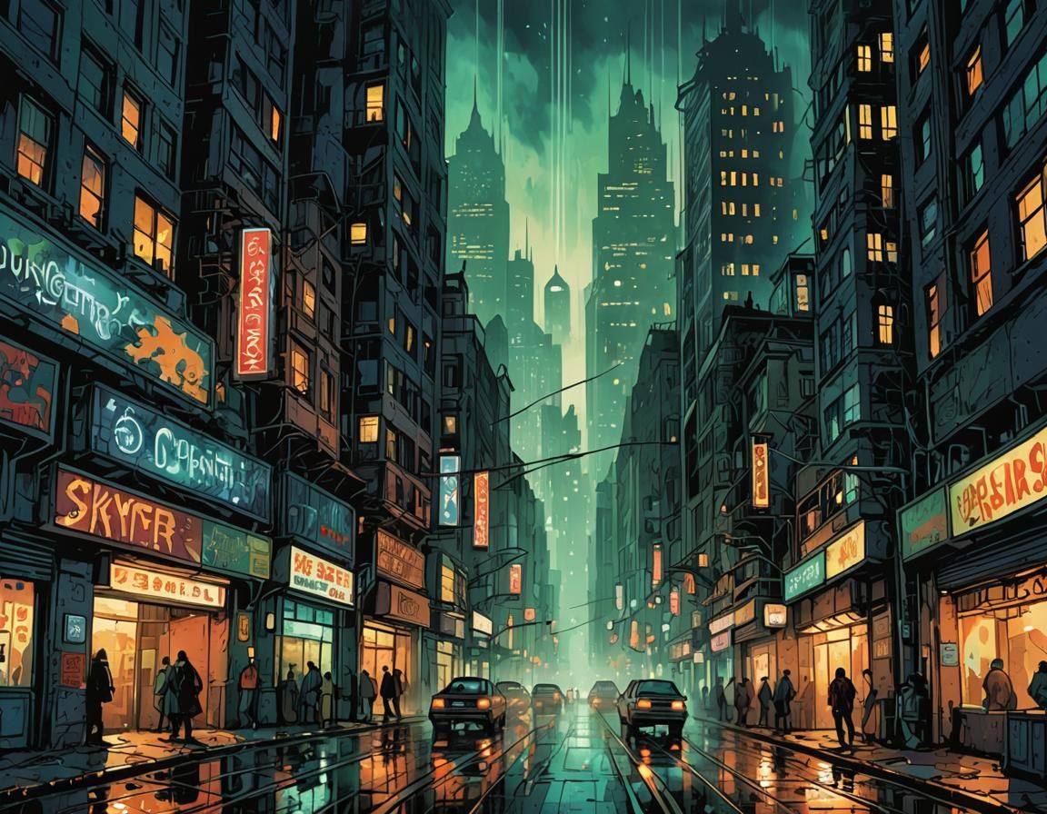 Misty Skyscrapers with Flickering Lights: Underground Comix ...