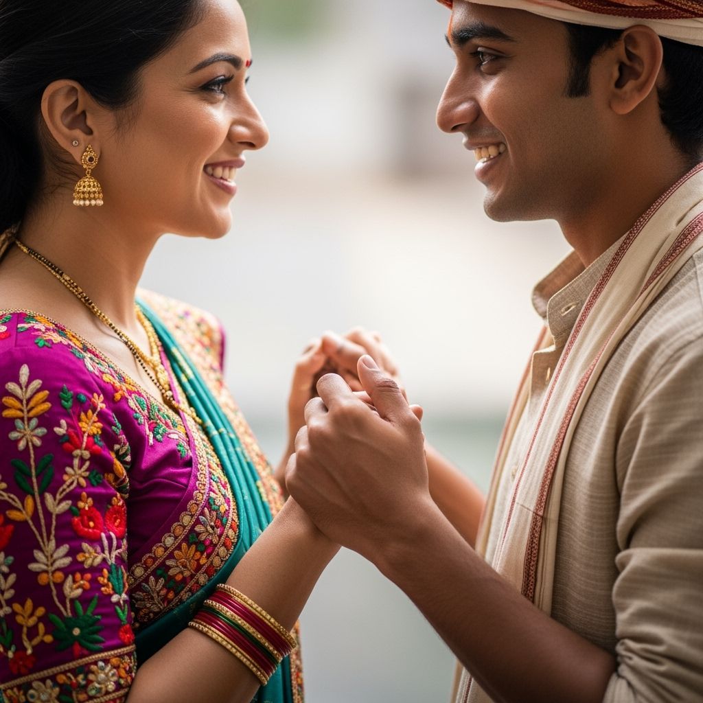 Smiling Indian Woman and Man, Professional Portrait
