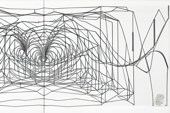 Abstract Technical Drawing of Time's Flow