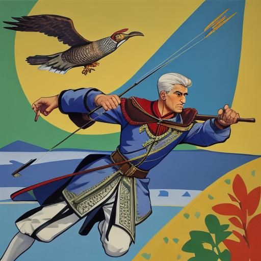 Fauvist Archer Hunting Clawed Grouse