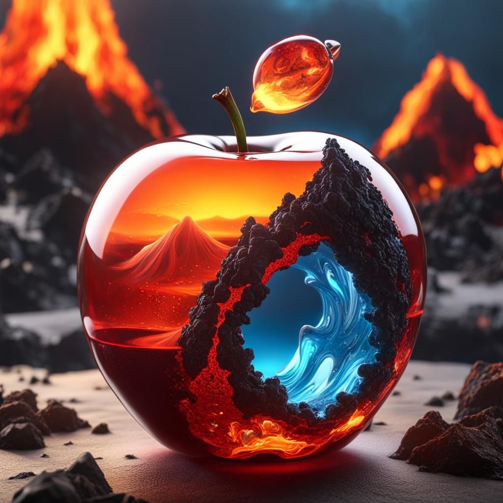 Vulcano glass apple