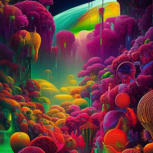 Eerie Sci-Fi Horror Art in Pop Art Style