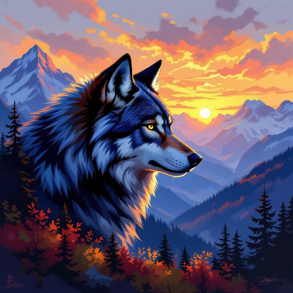 Wolf Mountain Landscape at Golden Sunrise