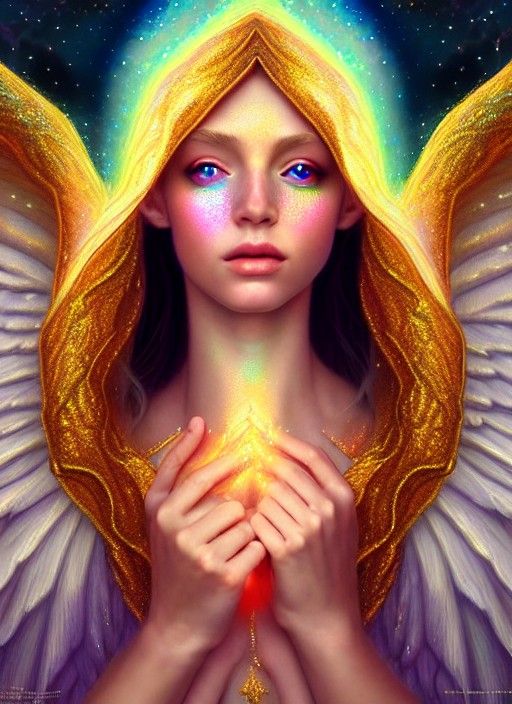 Ethereal Elf Angel in Detailed Digital Painting