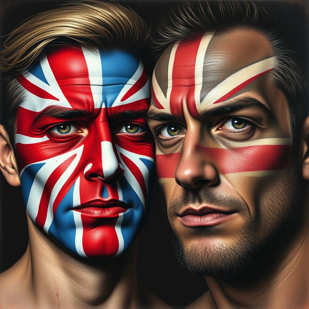 Union Jack Face Paint in Comic Book Style