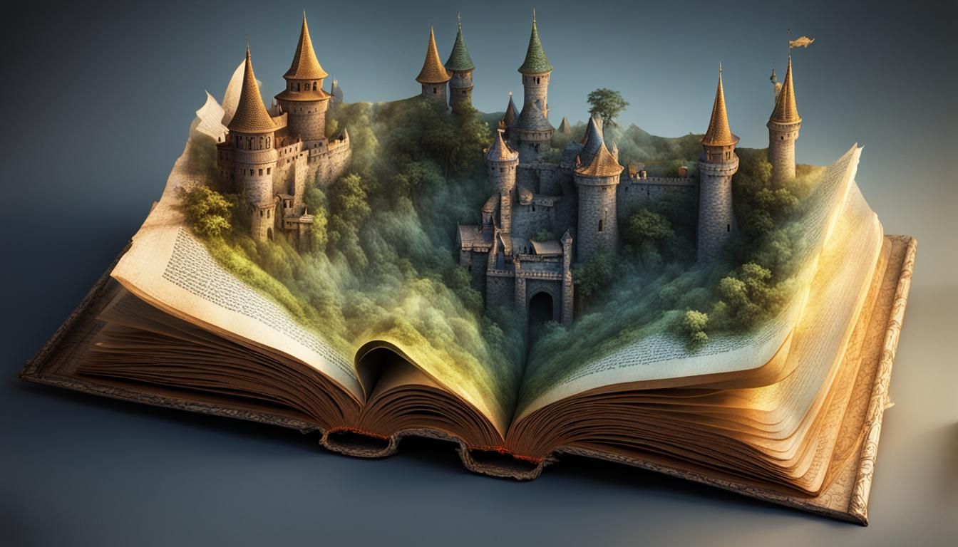 Magical Fairy Tale Book with Pencil Illustrations
