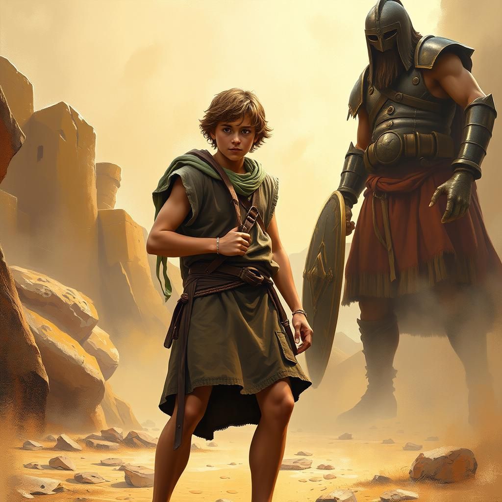 David and Goliath in Baroque Style