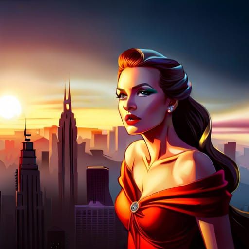 Bjork as Darkwing Duck: Detailed Matte Painting