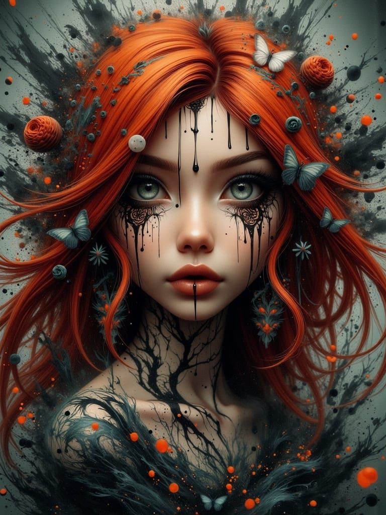 Celtic Goddess with Auburn Hair Digital Art