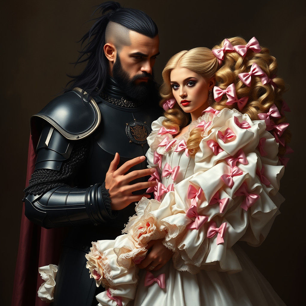 Medieval Knight and Bride: A Study in Contrast