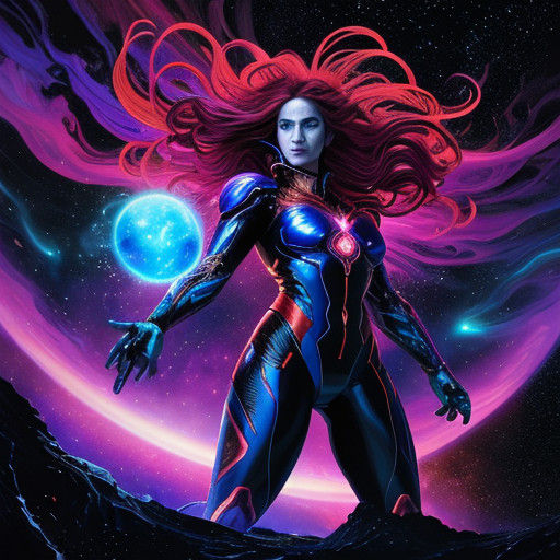 Cosmic Goddess Erupts with Vibrant Nebula