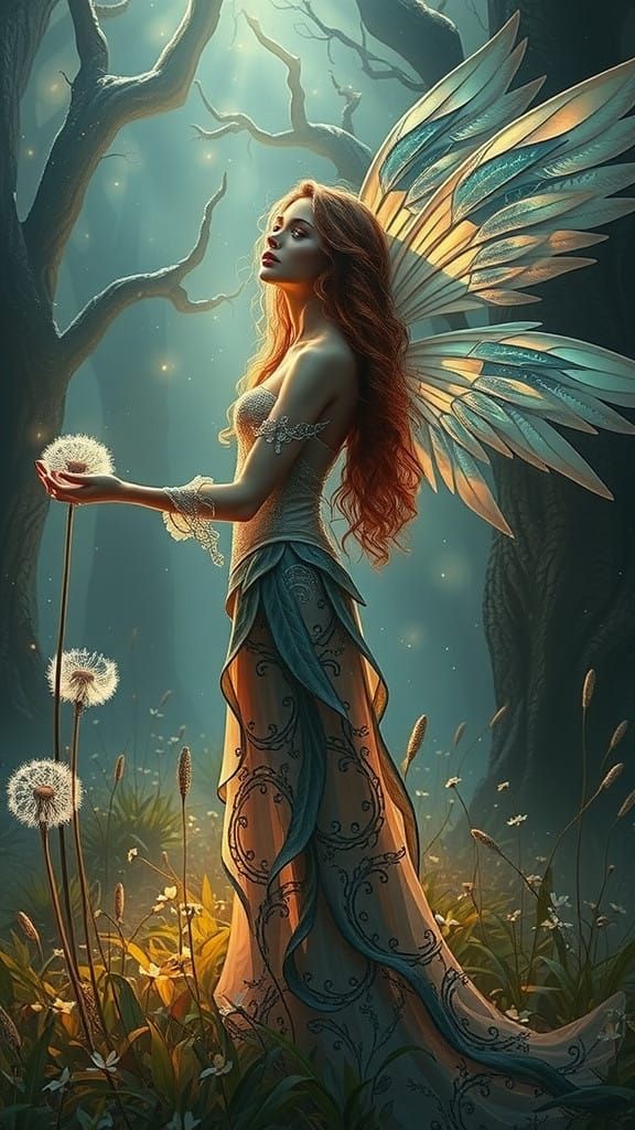 Ethereal Woman in Whimsical Forest