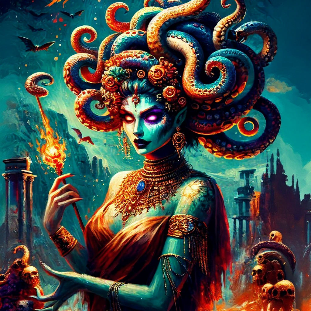 Serpent Queen: Octopus-Vampire-Medusa Hybrid Casting Magic
