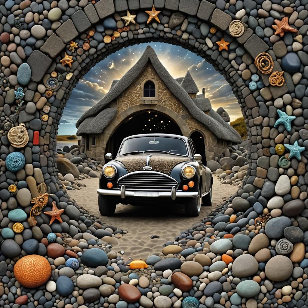 Surreal Car Birdhouse Self-Portrait of Paul Gauguin