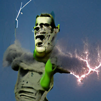 Frankenstein's Monster in a Dark Laboratory
