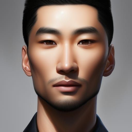 Eurasian Man Portrait in Hyperdetailed Digital Art