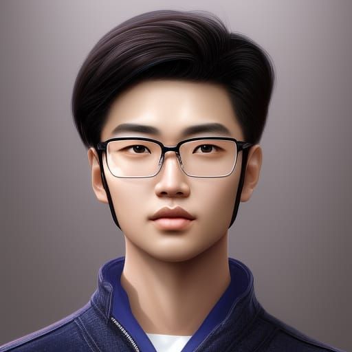 Detailed Portrait of Eurasian Man in Digital Art Style