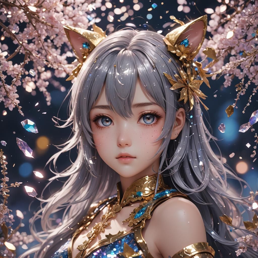 Glittering Anime Art in 3D