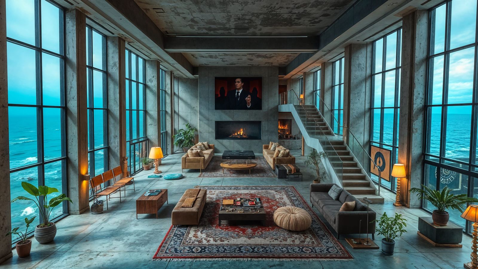 Brutalist Home Inside Underwater Nuclear Power Plant