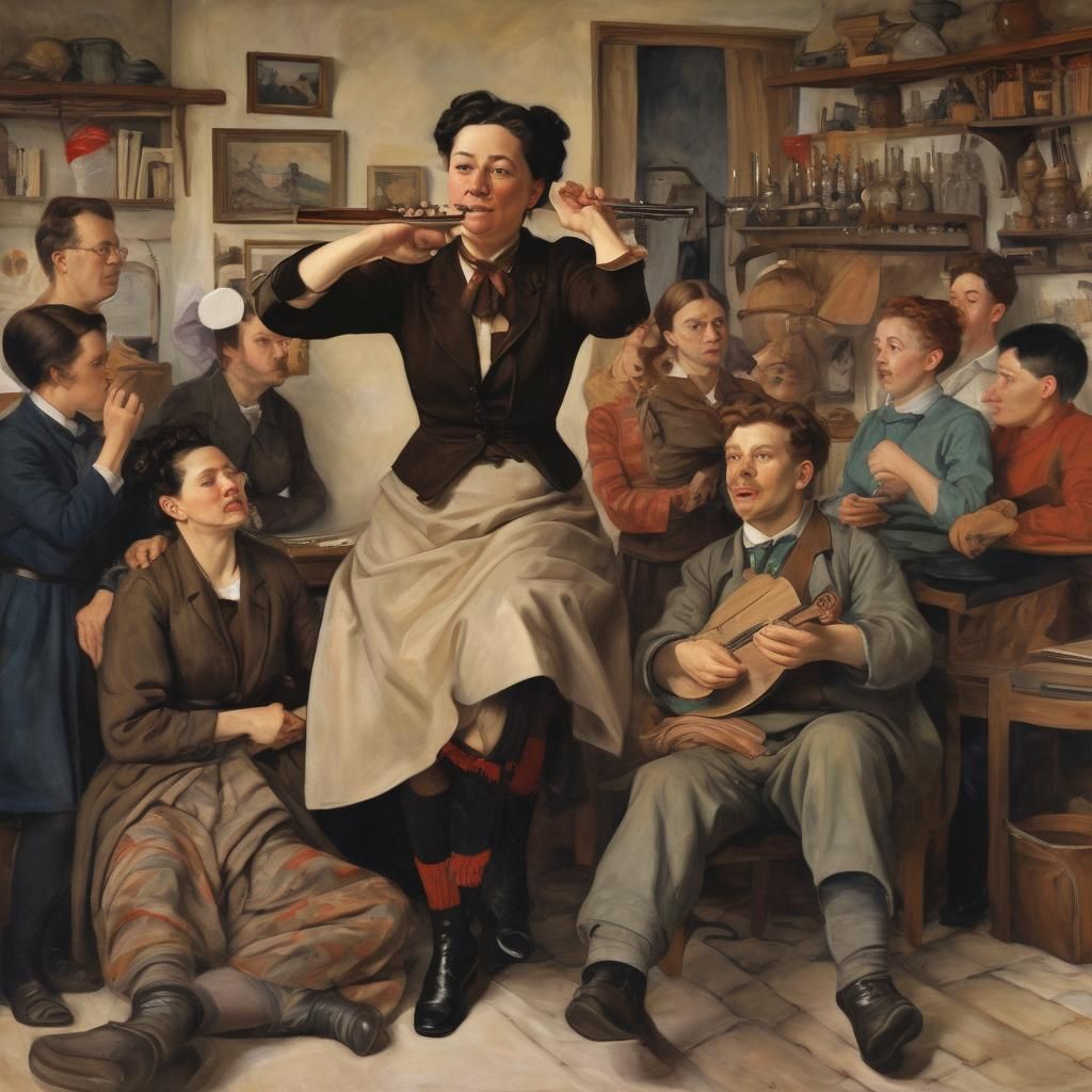 Clara Zetkin Portrait Inspired by Early 20th Century Masters