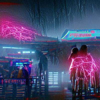Stranger Things in Cyberpunk 2099 Neon Style