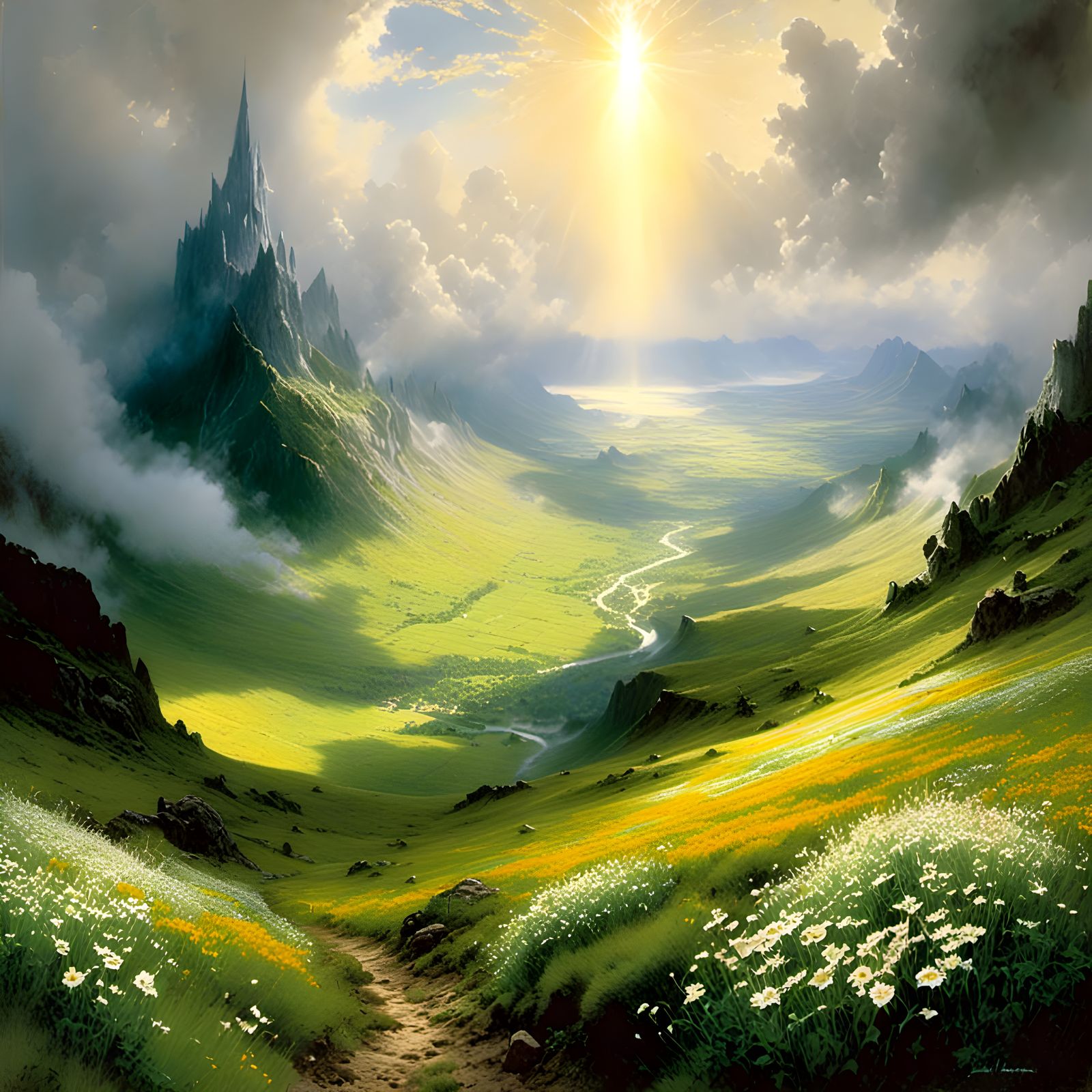 Idyllic Valley of Tumladen with Gondolin