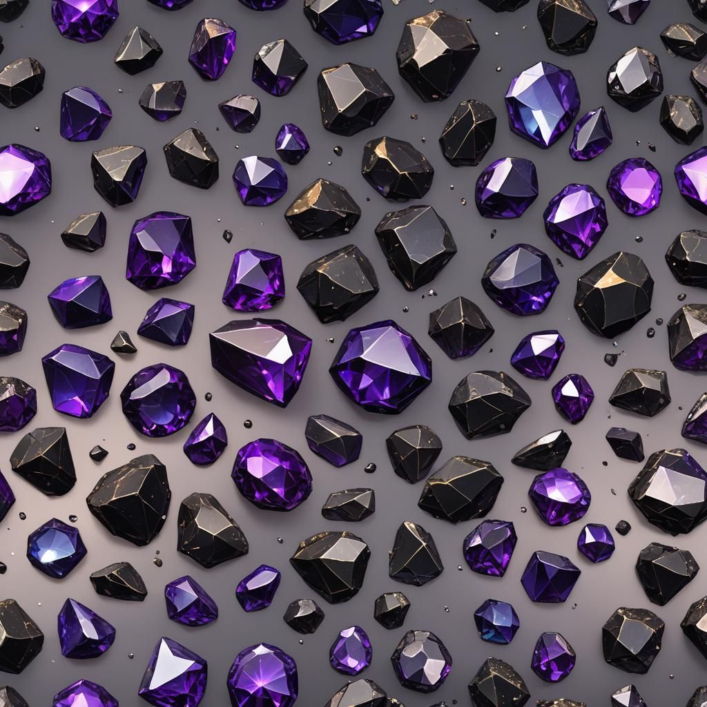 Shimmering Black-Purple Diamond: Fantasy Concept Art