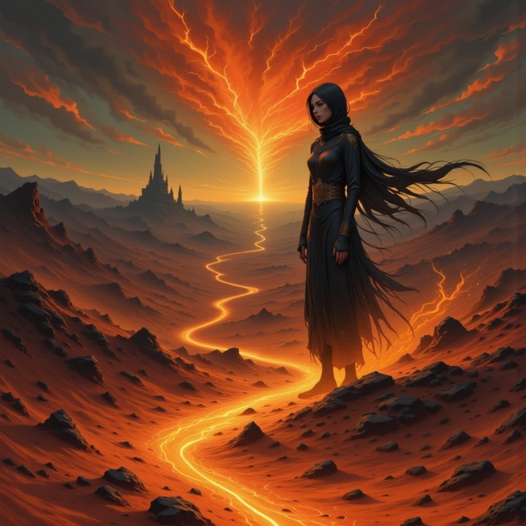 Follower on the sand of a desert land