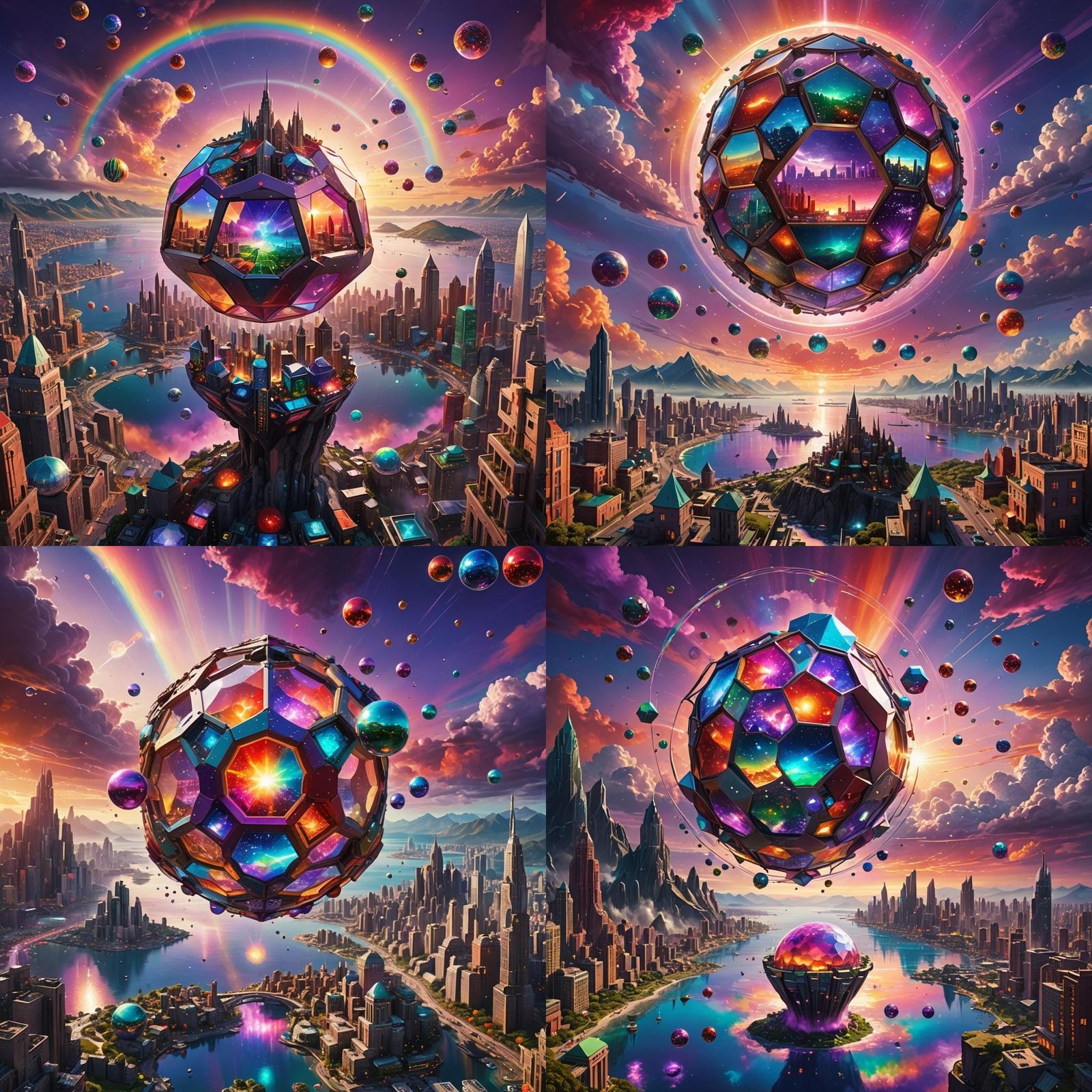 Futuristic City Under Dodecahedron Sea Realm