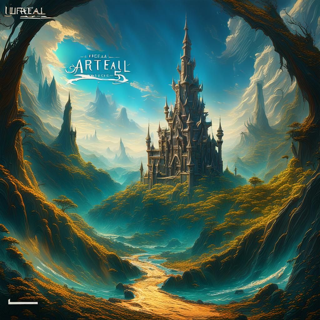Anime Girl in Detailed Fantasy Landscape
