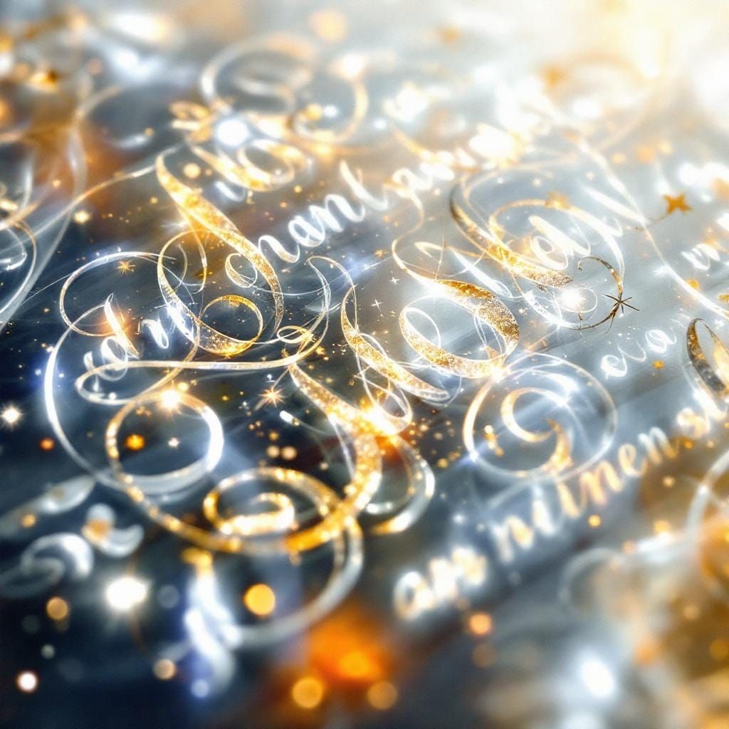 Ethereal Manuscript in Acrylic Wash on Glass