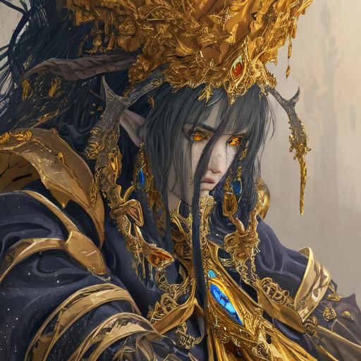 Elf Queen's Triumphant Throne: Dark Fantasy Art