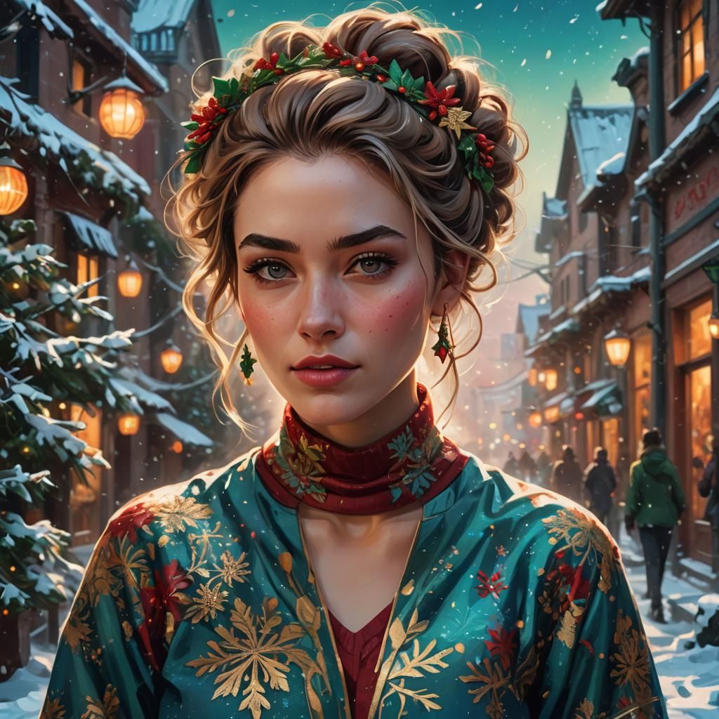 Festive Portrait in Expressionist Fantasy Style